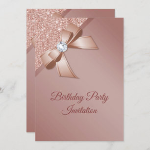 Invitation Sparkles & Rose Gold Glamour Birthday