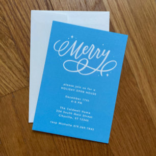 Invitation Sparkly Bubbly Script Merry Holiday
