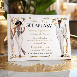 Invitation Speakeasy Flapper Great Gatsby Harlem Nights