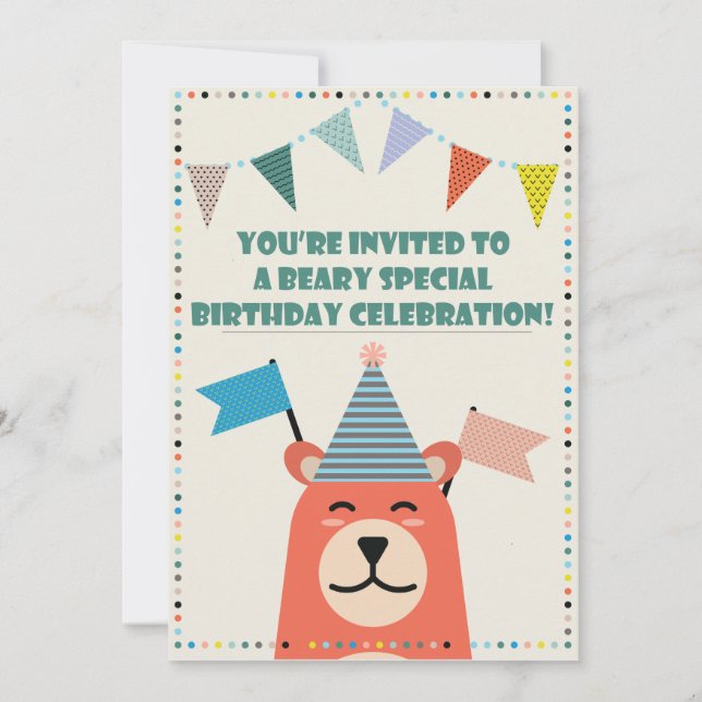 Invitation spéciale d'anniversaire Beary (Devant)