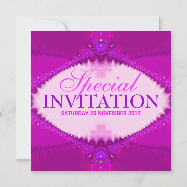 Invitation spéciale Filles Pink & Purple (Devant)
