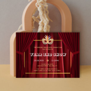 Invitation Spectacle de Comédie Masque de Rideau Théâtre Arts