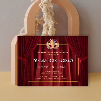 Invitation Spectacle de Comédie Masque de Rideau Théâtre Arts