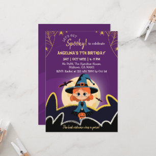 Invitation Spectaculaire Sorcière Halloween 7e Anniversaire o