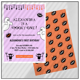 Invitation Spectaculaire un an Halloween 1er anniversaire