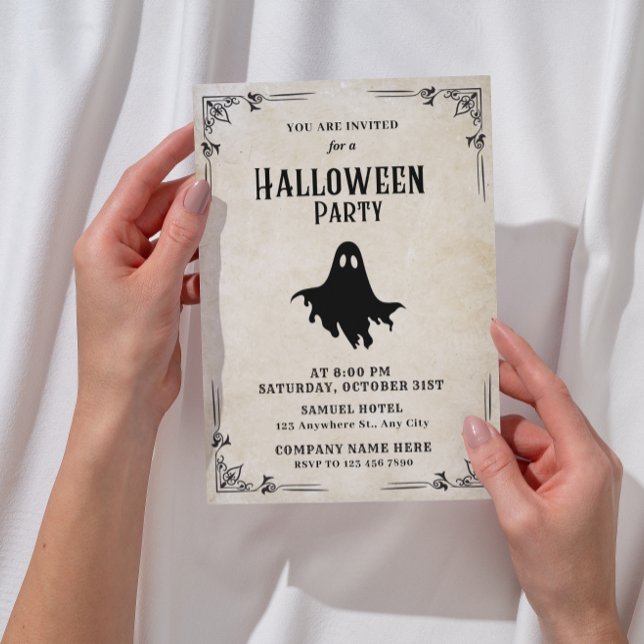 Invitation Specter Classic Small Business Party Halloween (Vintage Halloween Invitation)