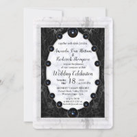 Sphères opulentes en marbre blanc et noir