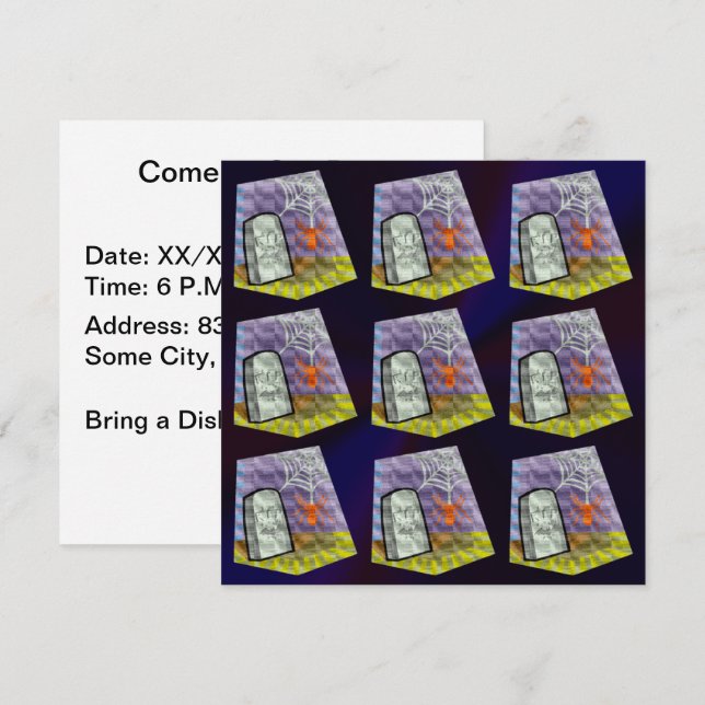 Invitation Spider from the Web et un Motif RIP Marker (Devant / Derrière)