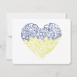 Invitation Spiral tourbillons mehandi coeur drapeau ukrainien