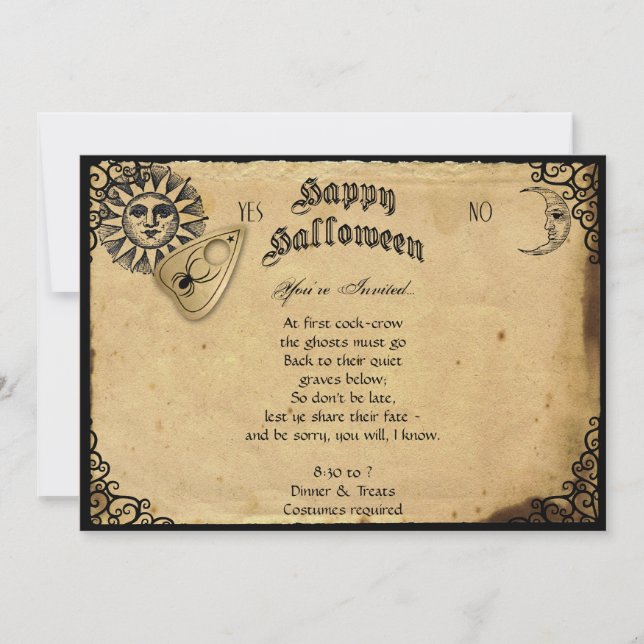 Invitation Spirit Board Halloween Halloween Party (Devant)