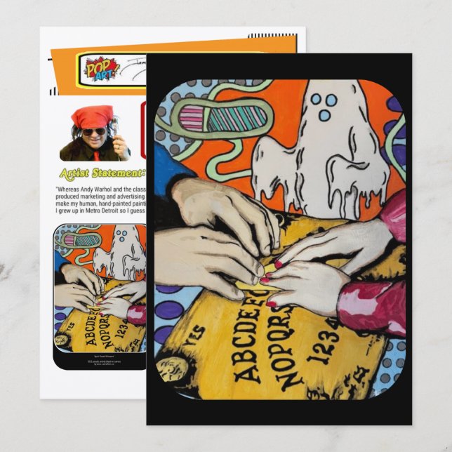 Invitation ‘Spirit Board Whispers’ Painting on a Small-Scale  (Devant / Derrière)