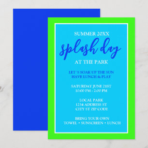Invitation Splash Day Fun Kids Summer Event