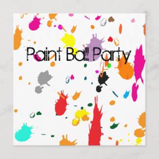 Invitation SPLATTER de Paint Ball Party