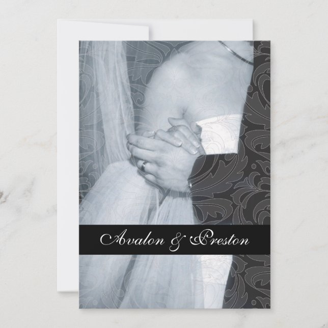 Invitation splendide de ruban de damassé de (Devant)