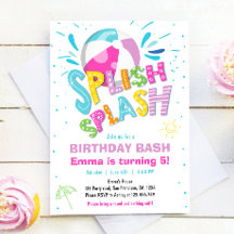 Splish Splash Anniversaire Basse Fête de piscine p
