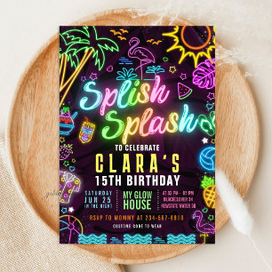 Invitation Splish Splash Anniversaire - Fête de Piscine Edita