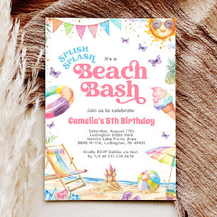 Invitation Splish Splash Beach fête d'anniversaire