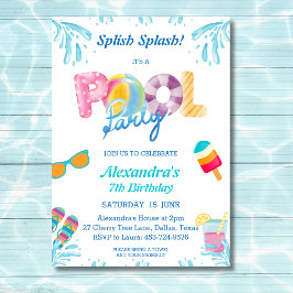 Invitation Splish Splash Enfants Pool Party