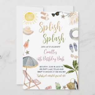 Invitation Splish Splash fête d'anniversaire
