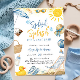 Invitation Splish Splash Garçon Bébé Fête Prénatale