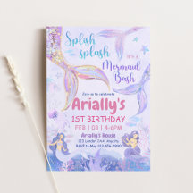 Splish Splash Mermaid Bash Fille Fêtant Son Annive