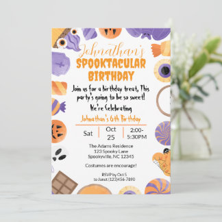 Invitation "Spooktacular Birthday" Halloween fête d'anniversa