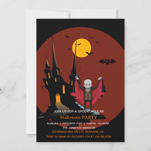 Invitation Spooktacular Dark Haunted House Halloween Party I (Devant)