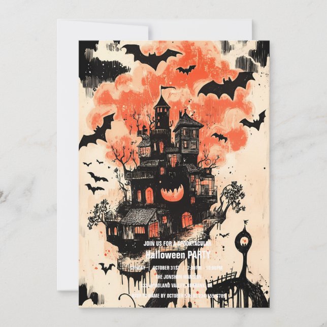 Invitation Spooktacular Dark Haunted House Halloween Party I (Devant)