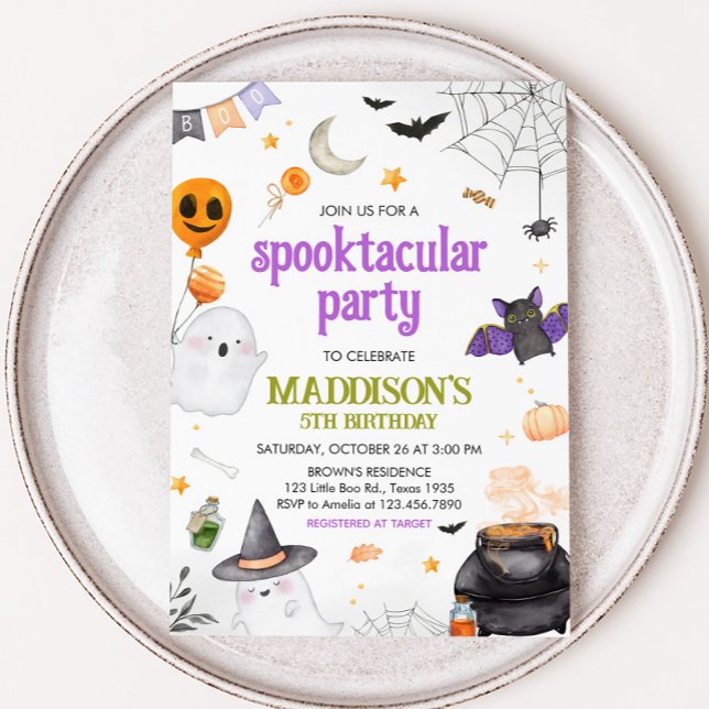 Invitation Spooktacular Ghost Halloween fête d'anniversaire (Ghost Spooktacular Halloween Birthday Party Invitation)