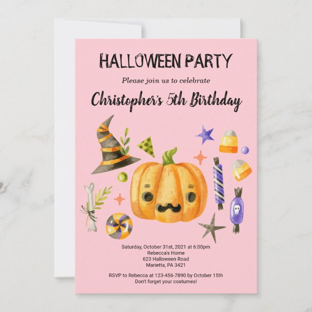 Invitation Spooktacular Halloween Anniversaire de enfant Part (Devant)