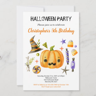 Invitation Spooktacular Halloween Bash Parti Anniversaire de 