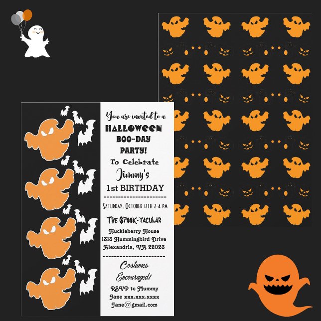 Invitation Spooktacular Halloween Bat Ghouls Boo 1er annivers (Spooktacular Halloween Bat Ghouls Boo 1st Birthday Invitation)