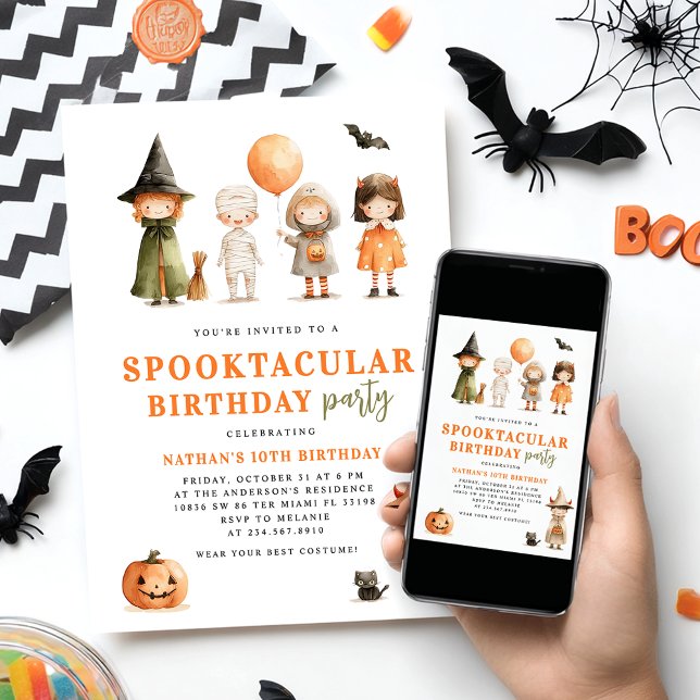 Invitation Spooktacular Halloween fête d'anniversaire (Créateur téléchargé)