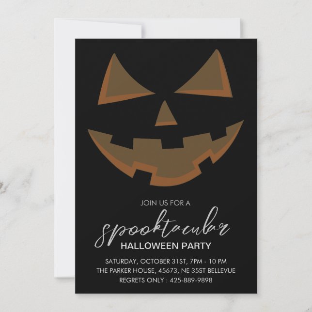 Invitation Spooktacular Halloween Party Noir (Devant)