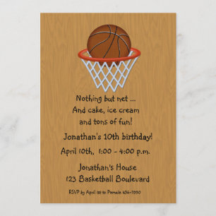Invitation Sport Basket-ball Net Ball Anniversaire