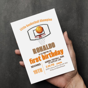 Invitation Sport Jeu Basketball Boy 1er Anniversaire