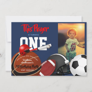 Invitation Sports 1er anniversaire Football Football Invitati