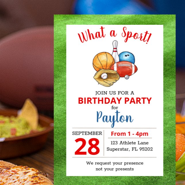 Invitation Sports Athlète Toute l'étoile Anniversaire (Créateur téléchargé)