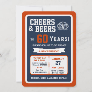Invitation Sports Bar Anniversaire Acclamations et Bières pou
