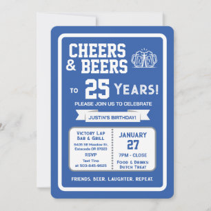 Invitation Sports Bar Anniversaire Acclamations et Bières pou