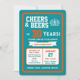 Invitation Sports Bar Anniversaire Acclamations et Bières pou