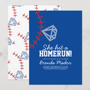 Invitation Sports Baseball Homerun Parties scintillant Fête d