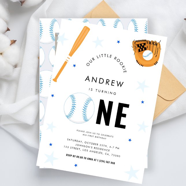 Invitation Sports Baseball Thème Baby 1er Anniversaire (Créateur téléchargé)
