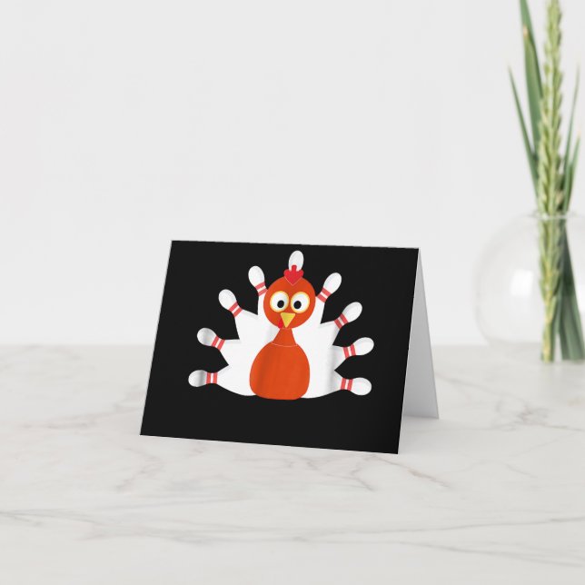 Invitation sports dinde et bowling -  action de grâce (Devant)