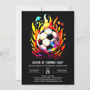 Invitation Sports Élégants Soccer Imprimable Anniversaire