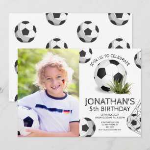Invitation Sports Enfants Football Photo Anniversaire