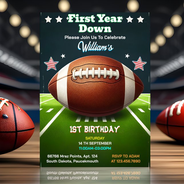Invitation Sports enfants garçons billet Football 1er anniver (Créateur téléchargé)
