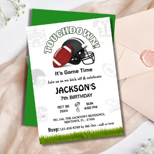 Invitation Sports football toucher enfants gameday 7e anniver