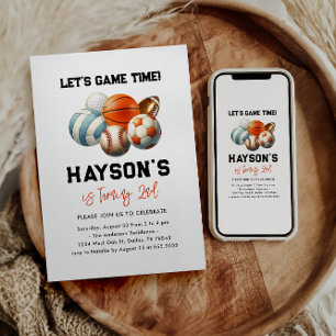 Invitation Sports modernes Enfants 2e fête d'anniversaire