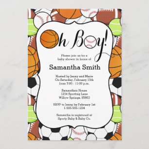 Invitation Sports Oh Boy !Baby shower